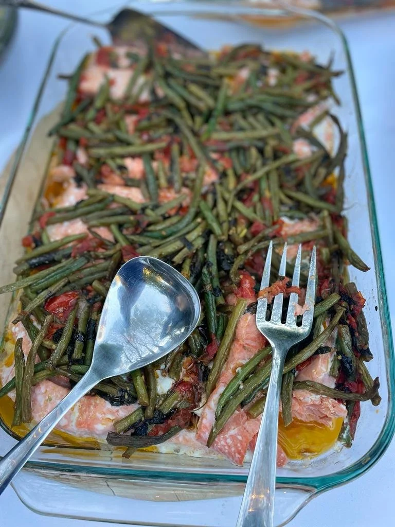 Mediterranean catering dishes prepared for an event